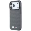 BMW M Custodia MagSafe Carbon Metal Logo per iPhone 18 Pro Max / 17 Pro Max - Grigio