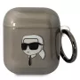 Karl Lagerfeld KLA2HNIKTCK Custodia per AirPods 1/2 nera testa di Karl