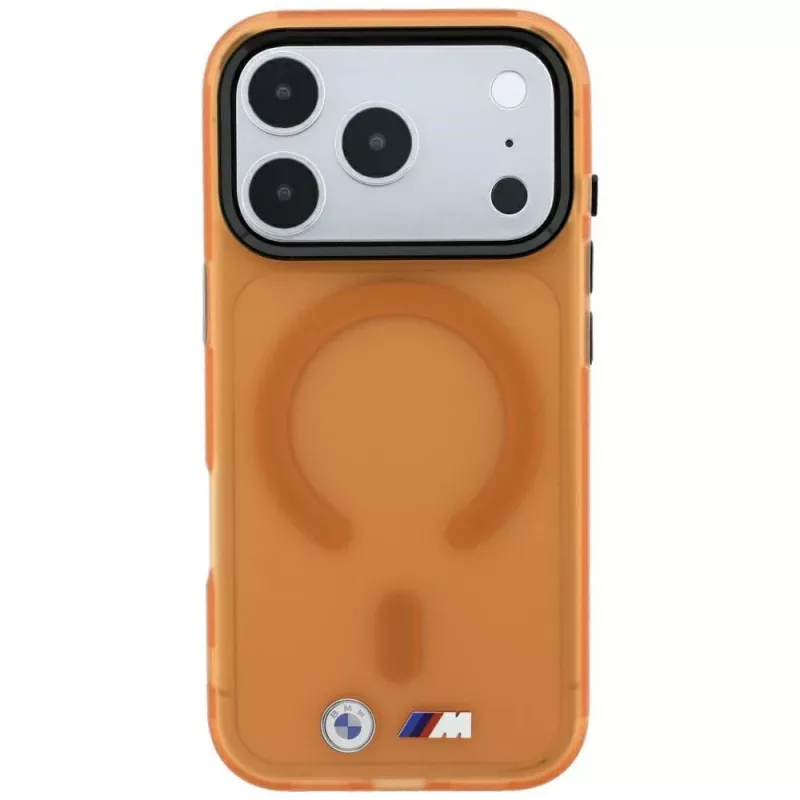 BMW M Custodia MagSafe IML Frosted Metal Logo & Trims per iPhone 18 Pro / 17 Pro - Arancione