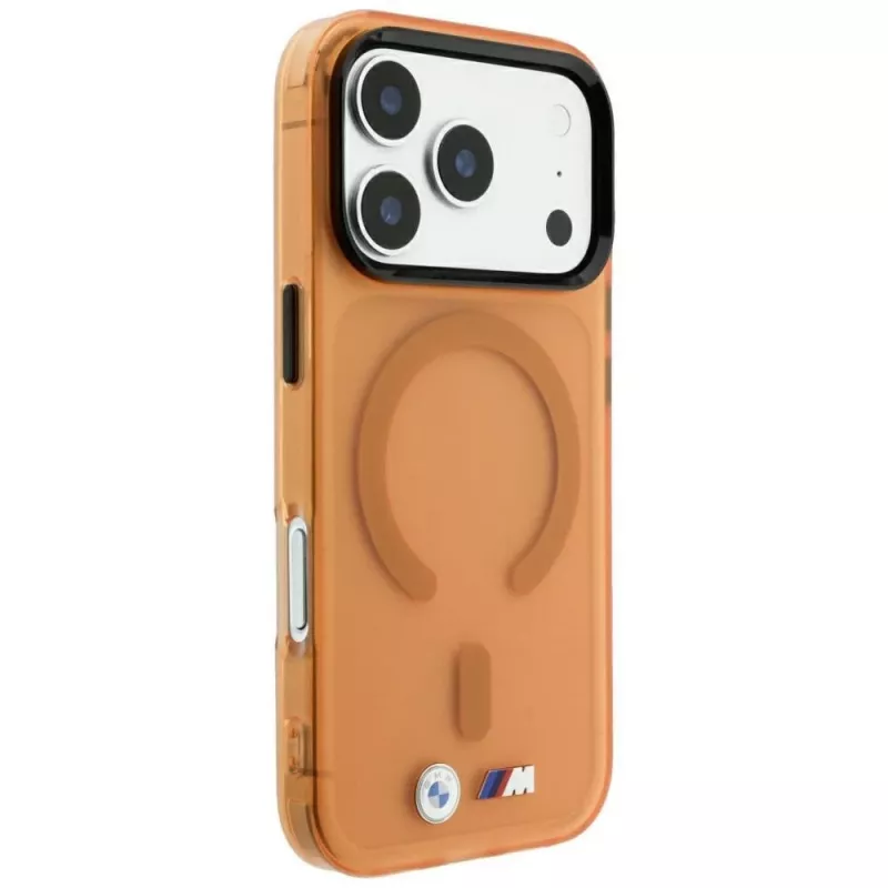 BMW M Custodia MagSafe IML Frosted Metal Logo & Trims per iPhone 18 Pro / 17 Pro - Arancione