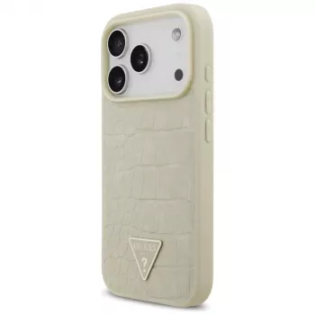 GUESS Custodia MagSafe Croco Triangle Logo per iPhone 17 Pro - Oro