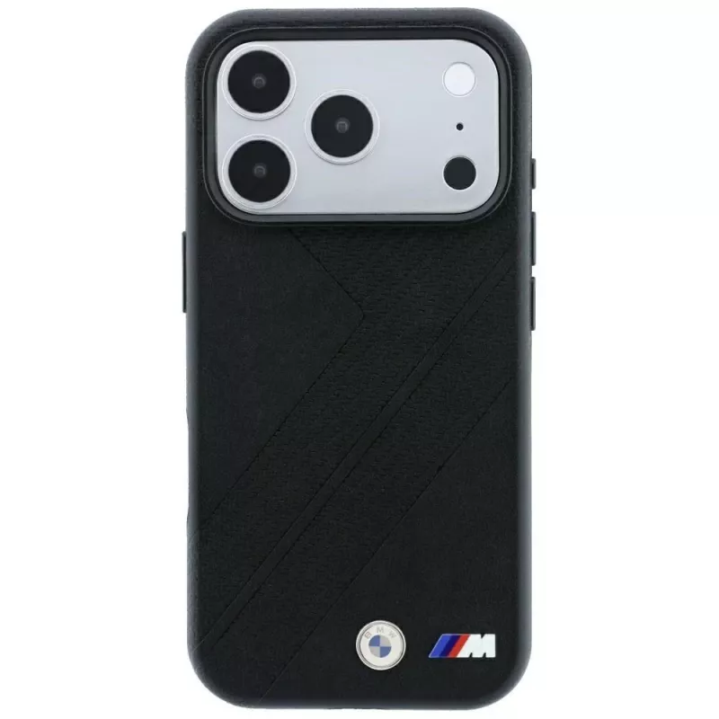 BMW M Custodia MagSafe Tire Track Metall-Logo per iPhone 18 Pro Max / 17 Pro Max - Nero
