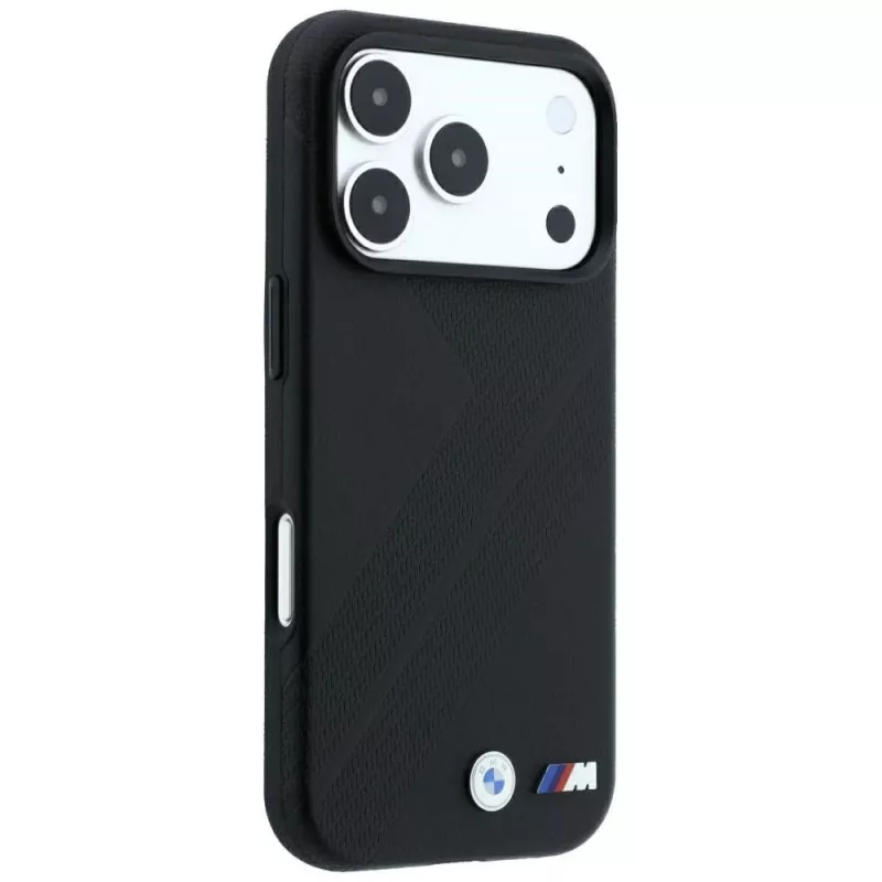 BMW M Custodia MagSafe Tire Track Metall-Logo per iPhone 18 Pro Max / 17 Pro Max - Nero
