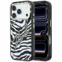 Karl Lagerfeld Custodia MagSafe IML Signature Zebra Glitter per iPhone 18 Pro / 17 Pro - Oro