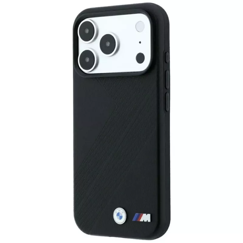 BMW M Custodia MagSafe Tire Track Metal Logo per iPhone 18 Pro / 17 Pro - Nero