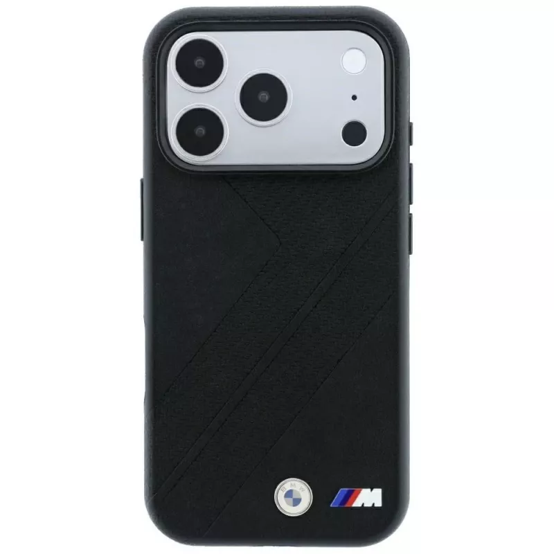 BMW M Custodia MagSafe Tire Track Metal Logo per iPhone 18 Pro / 17 Pro - Nero