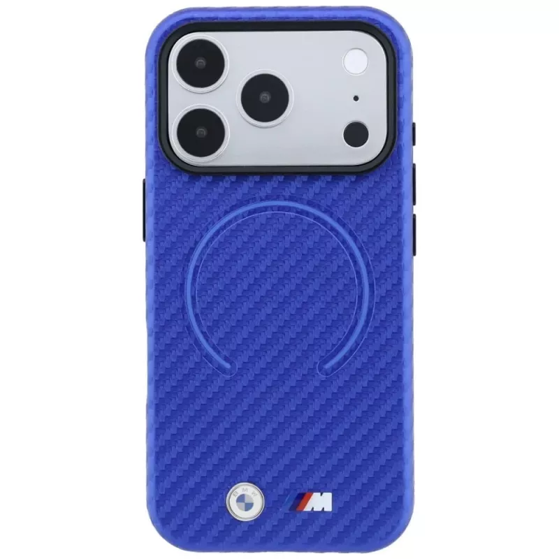 BMW M Custodia MagSafe Carbon Printed Ring per iPhone 18 Pro Max / 17 Pro Max - Blu