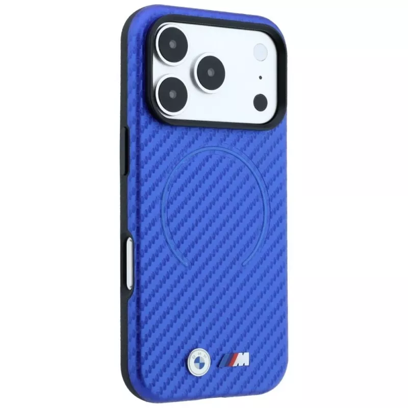 BMW M Custodia MagSafe Carbon Printed Ring per iPhone 18 Pro Max / 17 Pro Max - Blu