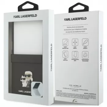 Karl Lagerfeld Custodia Karl & Choupette Saffiano Pins per Samsung Galaxy Z Flip8 - Nero