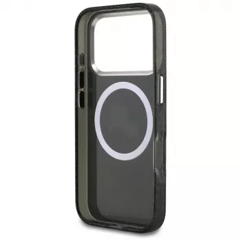 Karl Lagerfeld Custodia MagSafe IML Glitter Karl & Choupette Heads Logo per iPhone 17 Pro nera