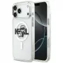 Karl Lagerfeld Custodia MagSafe IML Glitter Karl & Choupette Sketch Logo per iPhone 17 Pro Max, trasparente