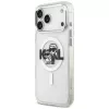 Karl Lagerfeld Custodia MagSafe IML Glitter Karl & Choupette Sketch Logo per iPhone 17 Pro Max, trasparente