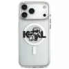 Karl Lagerfeld Custodia MagSafe IML Glitter Karl & Choupette Sketch Logo per iPhone 17 Pro Max, trasparente