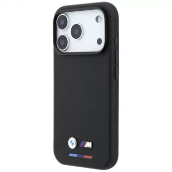 BMW M Custodia MagSafe Quadrille Kevlar Tricolor & Metall-Logo per iPhone 18 Pro / 17 Pro - Nero