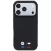 BMW M Custodia MagSafe Quadrille Kevlar Tricolor & Metall-Logo per iPhone 18 Pro / 17 Pro - Nero