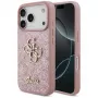 GUESS Fixed Glitter Big 4G custodia per iPhone 18 Pro / 17 Pro – Rosa