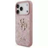 GUESS Fixed Glitter Big 4G custodia per iPhone 18 Pro / 17 Pro – Rosa