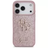 GUESS Fixed Glitter Big 4G custodia per iPhone 18 Pro / 17 Pro – Rosa