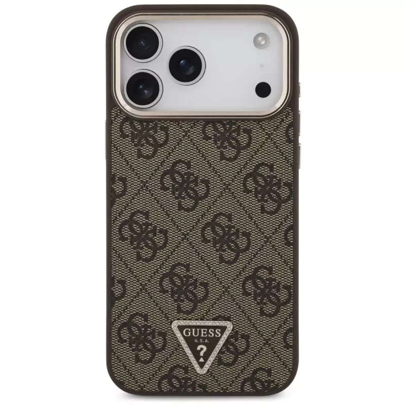 GUESS 4G Triangle Logo custodia MagSafe per iPhone 18 Pro Max / 17 Pro Max - Marrone