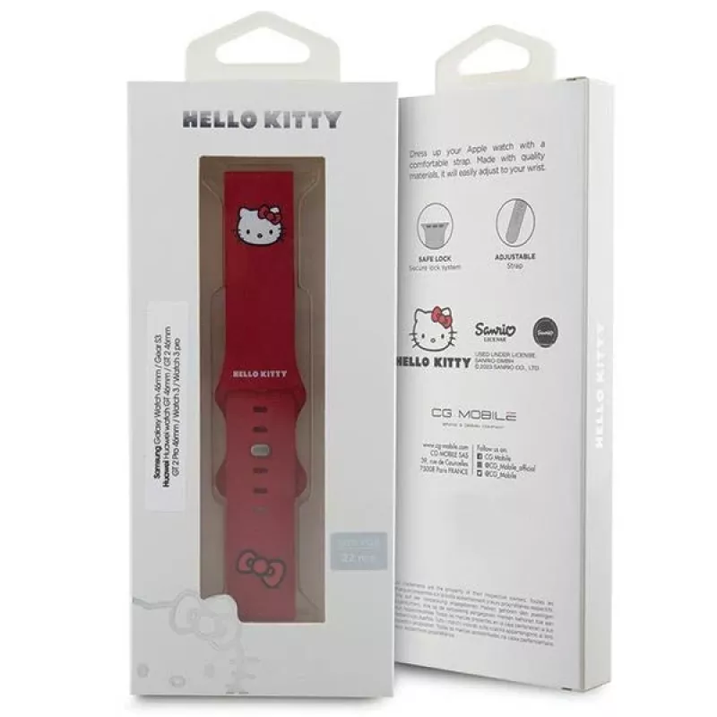 Hello Kitty cinturino universale in silicone 22mm testa Kitty rossa