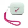 GUESS custodia in silicone Vintage per AirPods Pro - Blu Fucsia