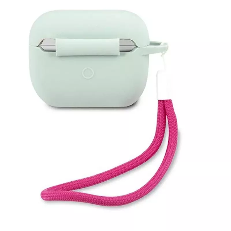 GUESS custodia in silicone Vintage per AirPods Pro - Blu Fucsia