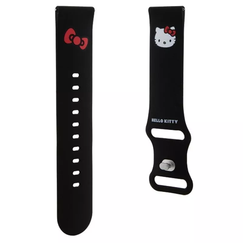 Hello Kitty cinturino in silicone con testa Kitty per smartwatch, 22 mm, Nero