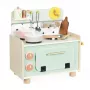 Janod Shiny Grandma cucina giocattolo in legno con 9 accessori, Rosa/Grigio