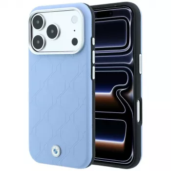 BMW Sign Deboss Quilted Metal Logo custodia MagSafe per iPhone 17 Pro / 18 Pro - Blu