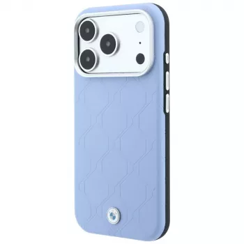BMW Sign Deboss Quilted Metal Logo custodia MagSafe per iPhone 17 Pro / 18 Pro - Blu