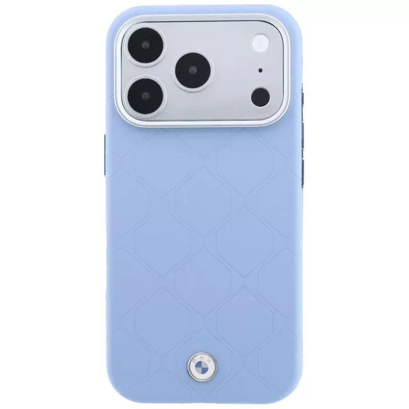 BMW Sign Deboss Quilted Metal Logo custodia MagSafe per iPhone 17 Pro / 18 Pro - Blu
