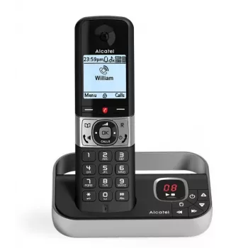 Alcatel F890 Voice telefono cordless DECT con segreteria telefonica, Nero/Argento