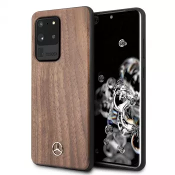 Mercedes-Benz Wood Line Noce custodia rigida per Samsung Galaxy S20 Ultra (G988) - Marrone