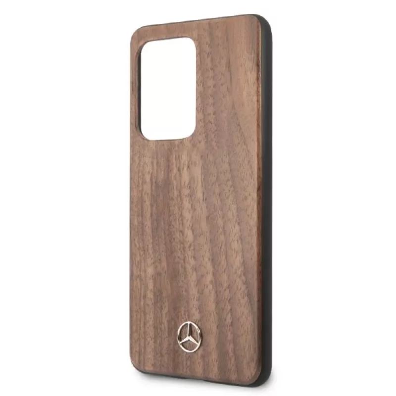 Mercedes-Benz Wood Line Noce custodia rigida per Samsung Galaxy S20 Ultra (G988) - Marrone