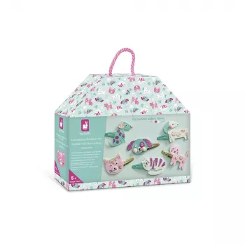 Janod DIY Glitzer set creativo per fermagli per capelli – cani e gatti, 5+ anni