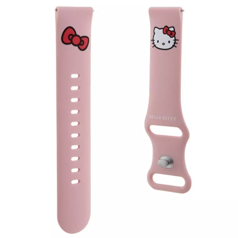 Hello Kitty bracciale universale in silicone con motivo testa di Kitty, rosa, 20 mm