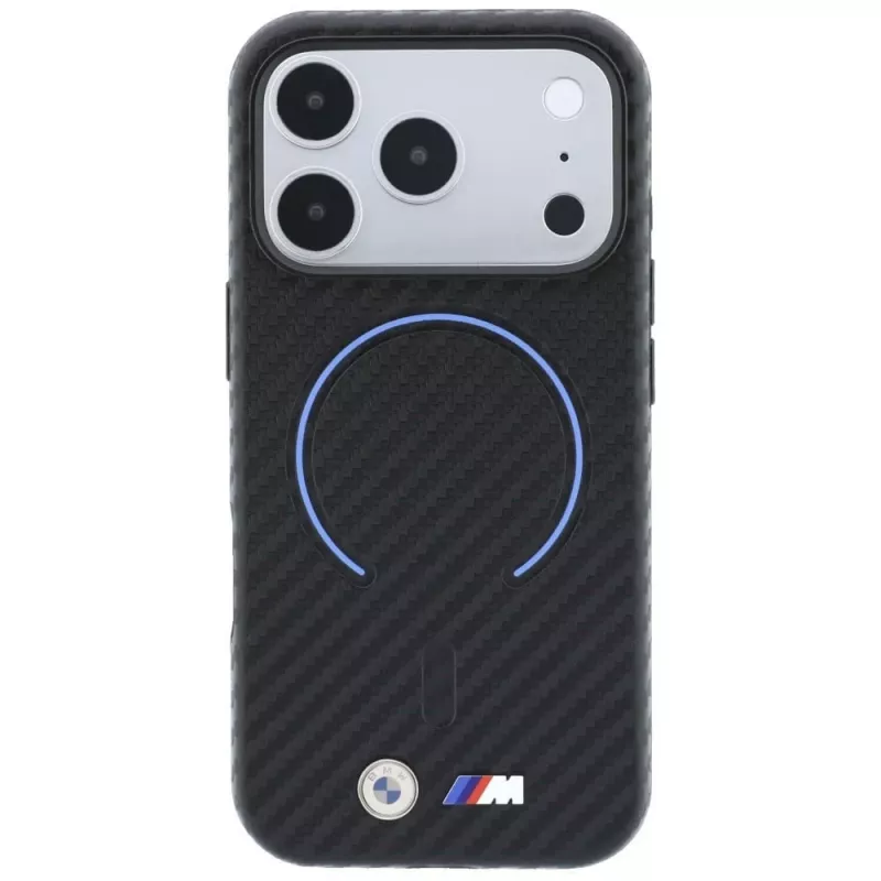 BMW M custodia MagSafe Carbon Printed Ring per iPhone 18 Pro Max / 17 Pro Max - nero