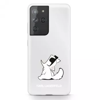 Karl Lagerfeld KLHCS21LCFNRC Galaxy S21 Ultra custodia rigida trasparente con design Choupette Fun