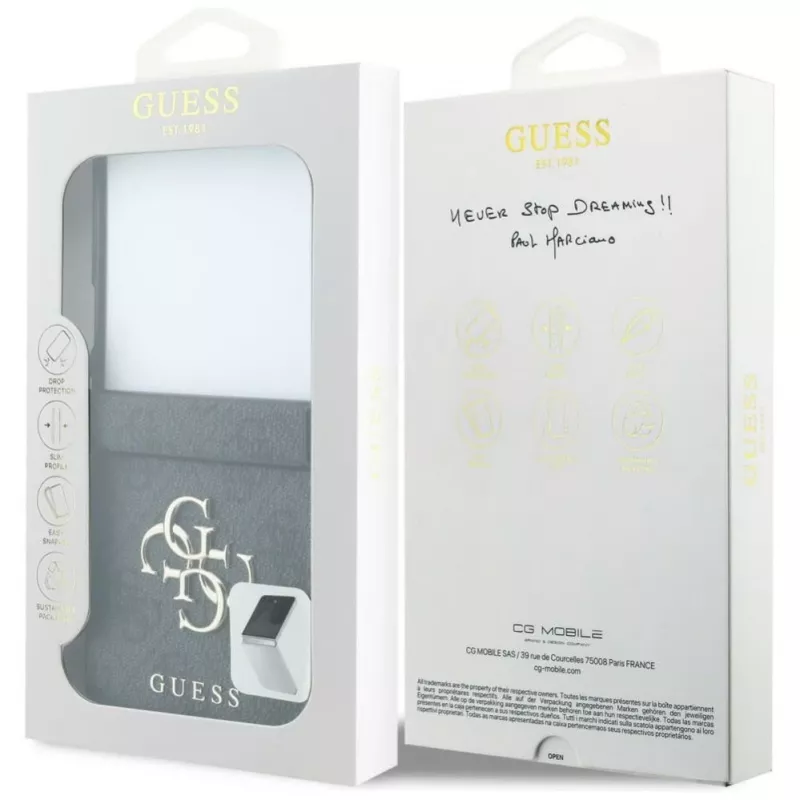 GUESS Big 4G Logo custodia per Samsung Galaxy Z Flip 5 - nero