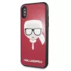 Karl Lagerfeld KLHCPXDLHRE iPhone X/Xs Iconic Glitter Karl's Head custodia rossa
