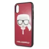 Karl Lagerfeld KLHCPXDLHRE iPhone X/Xs Iconic Glitter Karl's Head custodia rossa