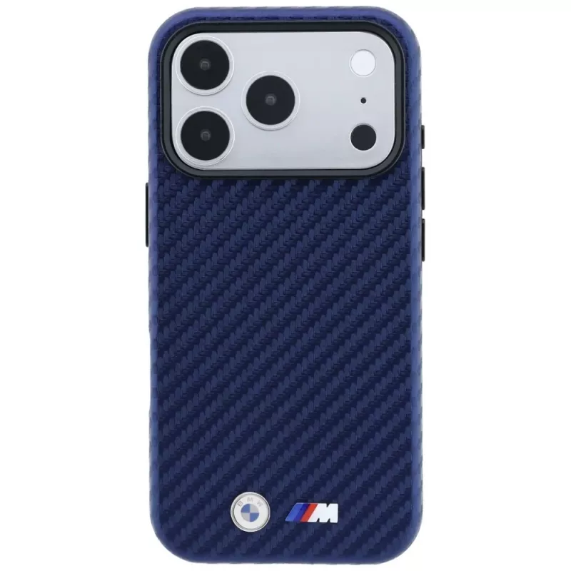 BMW M Carbon Metal Logo custodia MagSafe per iPhone 18 Pro / 17 Pro - navy