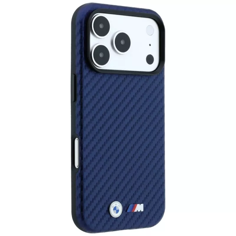 BMW M Carbon Metal Logo custodia MagSafe per iPhone 18 Pro / 17 Pro - navy