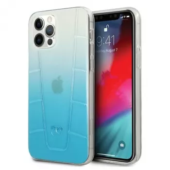 Mercedes-Benz MEHCP12LCLGBL Custodia rigida iPhone 12 Pro Max Transparent Line blu