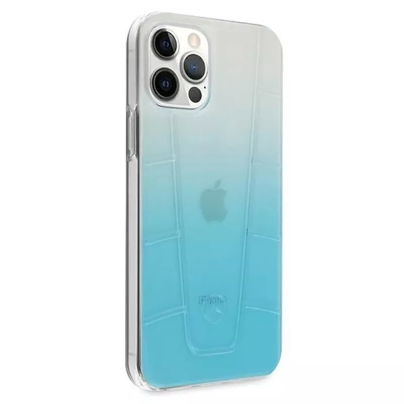 Mercedes-Benz MEHCP12LCLGBL Custodia rigida iPhone 12 Pro Max Transparent Line blu