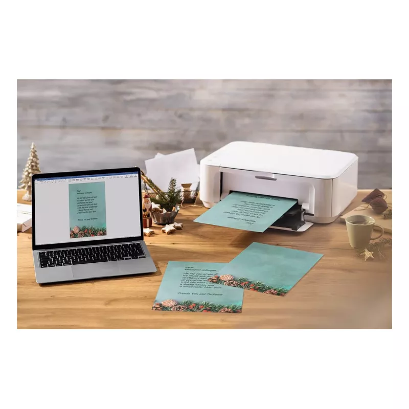 SIGEL DP642 Carta da lettere natalizia, motivo natalizio verde, A4, 90 g/m2, 100 fogli