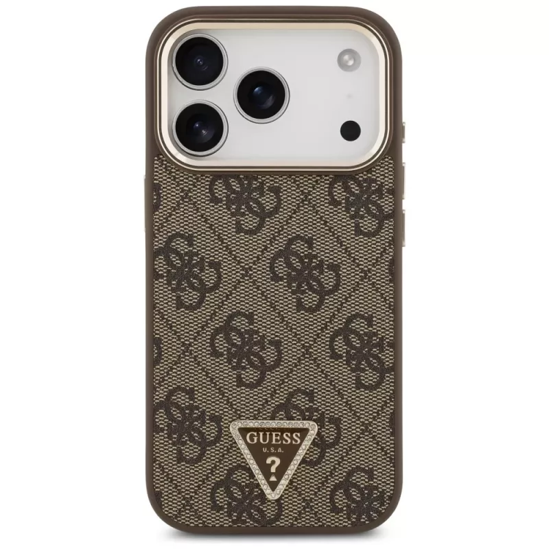 Custodia MagSafe GUESS 4G Triangle Logo per iPhone 17 Pro / 18 Pro - Marrone