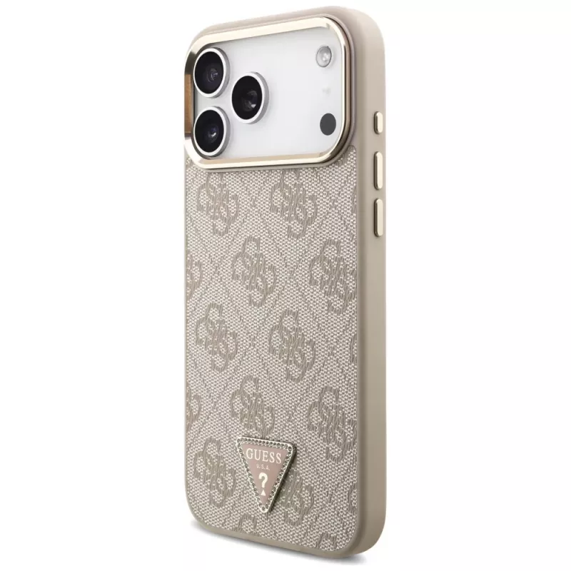 Custodia MagSafe GUESS 4G Triangle Logo per iPhone 18 Pro Max / 17 Pro Max - Oro rosa