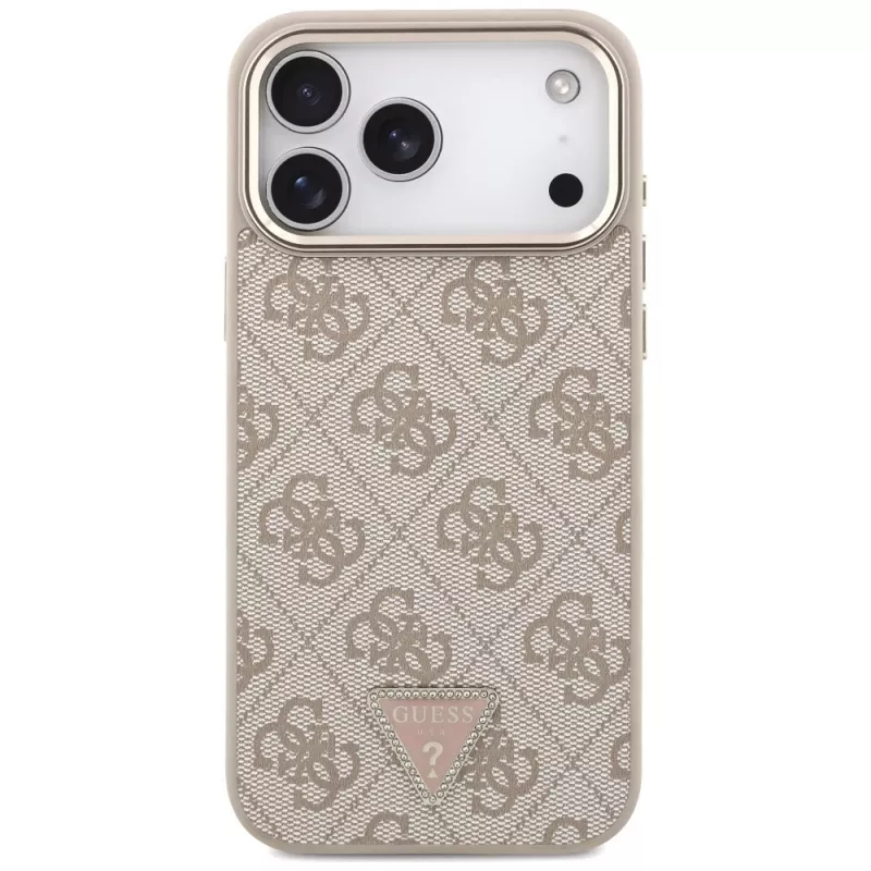 Custodia MagSafe GUESS 4G Triangle Logo per iPhone 18 Pro Max / 17 Pro Max - Oro rosa