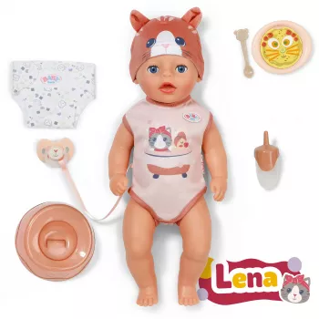 ZAPF CREATION Zapf Baby born Lena Cat bambola 36 cm corpo morbido